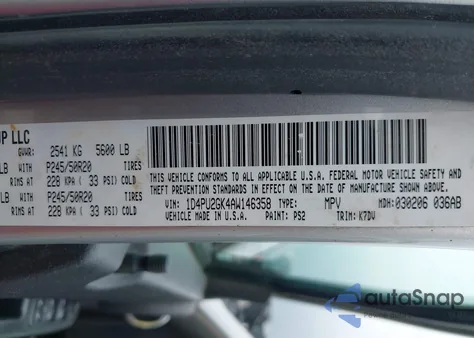2010 Dodge Nitro Se z USA, uszkodzony, nr VIN 1D4PU2GK4AW146358